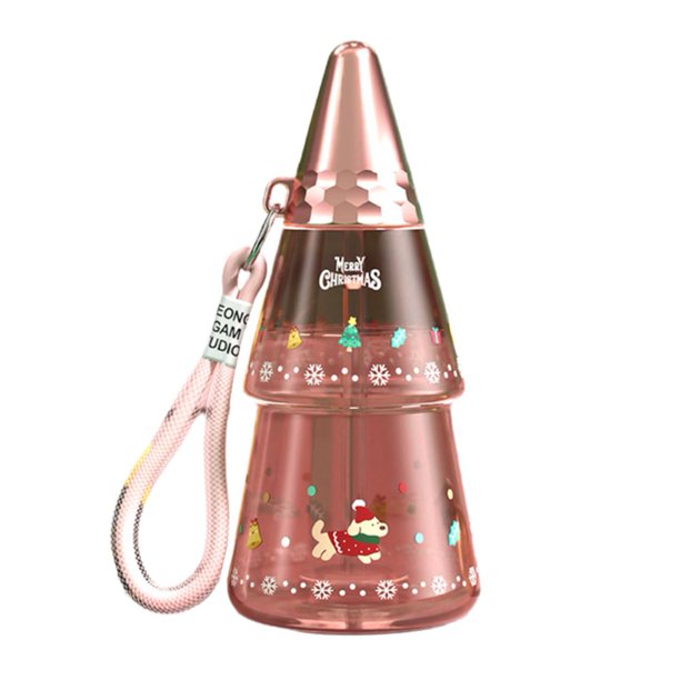 Ruifaya Suministros de decoración navideña, botella de agua con forma de árbol de Navidad, linda botella de agua con forma de árbol de Navidad, vasos reutilizables con forma de árbol de Navidad y pa