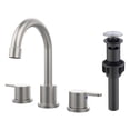 thumbnail image 2 of Widespread Bathroom Sink Faucet Brushed Nickel 2 Handle 8 inch 3 Hole 360°Swivel Spout Vanity Sink with Pop Up Drain Assembly, 2 of 7
