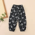 thumbnail image 2 of CUZIBR Boys Pants For Toddler Kids Lightweight Thin Ice Silk Pants With Black White Heart Print Comfortable Elastic Waist For Daily Casual Outdoor Party Comfort Dailywear For Child, 2 of 7