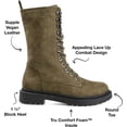 thumbnail image 5 of JOURNEE COLLECTION Womens Green Lace Lug Sole Cadee Round Toe Block Heel Zip-Up Combat Boots 9.5, 5 of 7