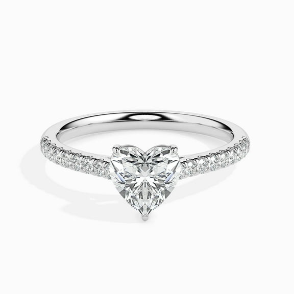 Eloya Jewel Wedding Ring for Women's - 1.5 Ct Heart Cut Lab Created Diamond Ring - 14K White Gold Over Prong Set - Perfect Engagement Ring - Ideal Gift for Anniversary, Birthday, or Proposal