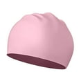 thumbnail image 3 of Gorro de natación de silicona con protección para los oídos, para piscina, deportes acuáticos, gorro de baño, de ducha unisex para cabello largo y Rosa, 3 of 8
