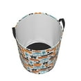 thumbnail image 3 of Goofa Industrial Transportations Printed Circular Hamper,Laundry Basket with Handles,Storage Baskets Foldable,Large Capacity Laundry Hamper-Small, 3 of 8