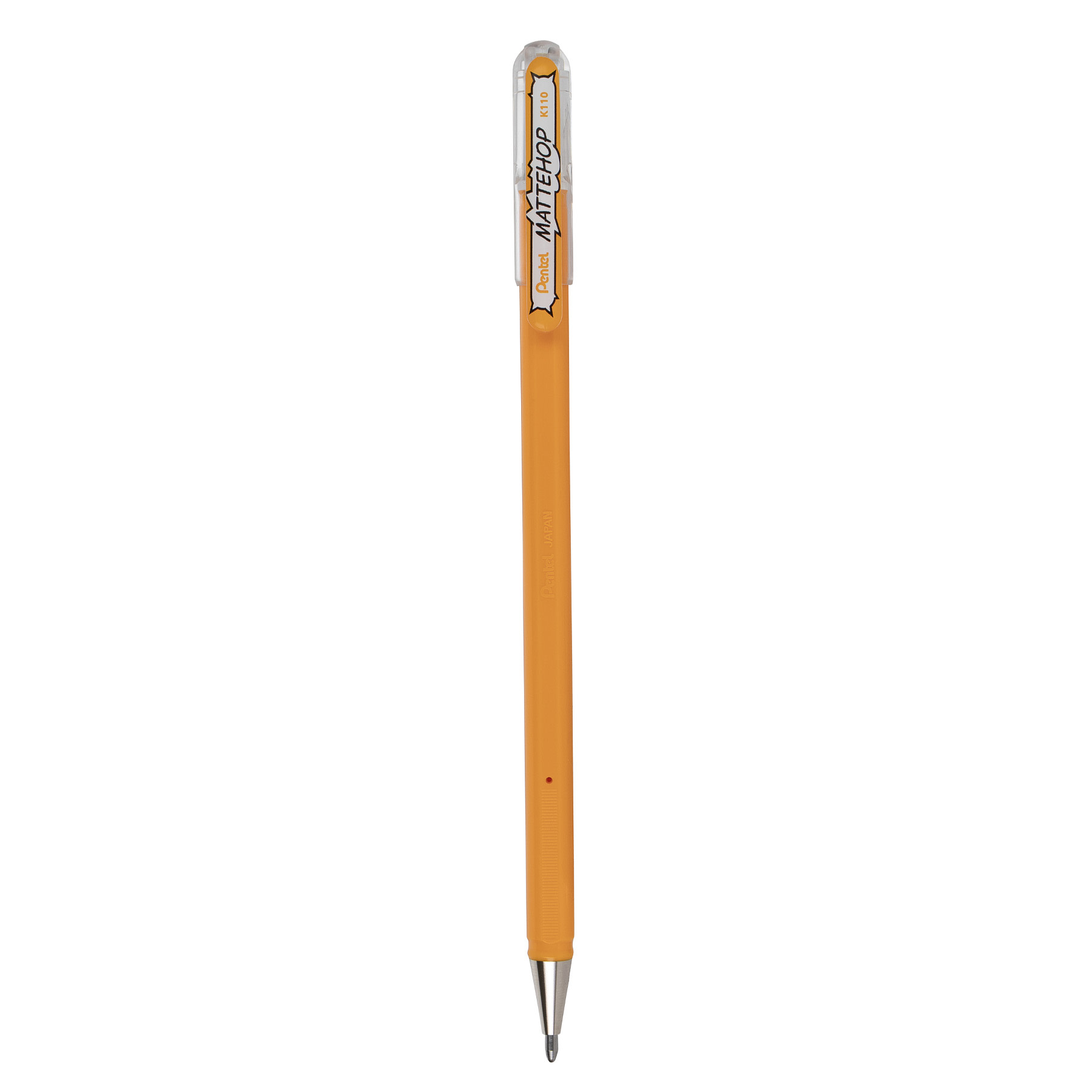 Pentel Arts Hybrid MATTEHOP Gel Roller, 1.0mm, Matte Yellow Orange Ink, Pack of 12