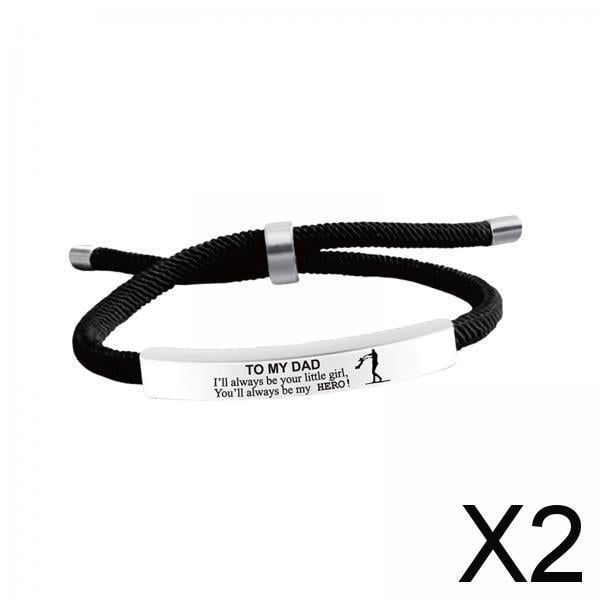 Pulsera A Mi Papá,Pulsera To My Dad,el mejor regalo para papá y hombre.,Pulsera de regalo de cumpleaños para padre de hija.,Padre Pulsera regalos del día de la 2 piezas