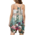 thumbnail image 3 of Cethrio Girls Overalls, Floral Print Loose Sleeveless Fashion Summer Jumpsuit Multicolor Size 11 T, 3 of 5