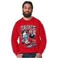 thumbnail image 3 of The Smurfs Kanji Keep Pushin Savage Men Big & Tall Sweatshirt Brisco Brands 4X, 3 of 5