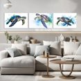 thumbnail image 2 of Sea Turtle Canvas Wall Art Ocean Wall Decor Turtle in Water Picture CoastalRainbow Painting Prints for Living Room Home Office Unframed, 2 of 6