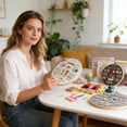 thumbnail image 6 of Cross Stitch Supplies, Embroidery Kit, Cross Stitch Kits, Embroidery Kit for Beginners, 4 Stages to Learn 38 Stitches, Beginner Embroidery Kit for Adults,Colored Threads and Needles, Easy Guide, B, 6 of 6