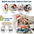 thumbnail image 3 of Kids Table and Chair Set, 5 Pieces Wooden Round Nesting Design Children Multi-Activity Table With 4 Storage Stools & 4 Fabric Drawers, Toddler Table and Chair Set for Play/Art/Reading/Craft, 3 of 7