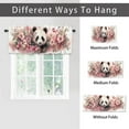 thumbnail image 6 of Panda Window Curtain Valances Watercolor Black White Animal Panda with Flowers Privacy Window Valances for Living Room Kitchen 54 by 18 in, 1 Panel, 6 of 6