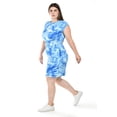 thumbnail image 2 of Vestido Tie Dye con cinto Roman Fashion /Tallas Extras, 4238 (Azul claro) azul 40, 2 of 6