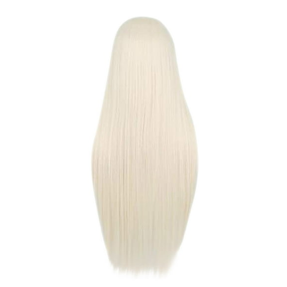 Beauty Under $15 Front Lace Wig Female Wigs Long Straight Chemical Fiber Wig White One Size