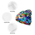 thumbnail image 3 of Hirioo Colorful Tie Dye Stained Glass 2 for Men's Knit Cuffed Beanie for Outdoor Activities Unisex, 3 of 6