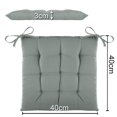 thumbnail image 2 of Juego de 4 cojines de asiento 40x40x3cm con correas para interior y exterior con sello Oeko-Tex - (antracita), 2 of 4
