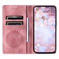 thumbnail image 5 of SaniMore for Motorola Moto G Power 5G 2024 Case, PU Leather Embosed Mandala Flower Wallet Protective Phone Cover Card Slots Pocket Purse Women Men Kickstand Vintage Shockproof Anti-fall Shell, Pink, 5 of 10