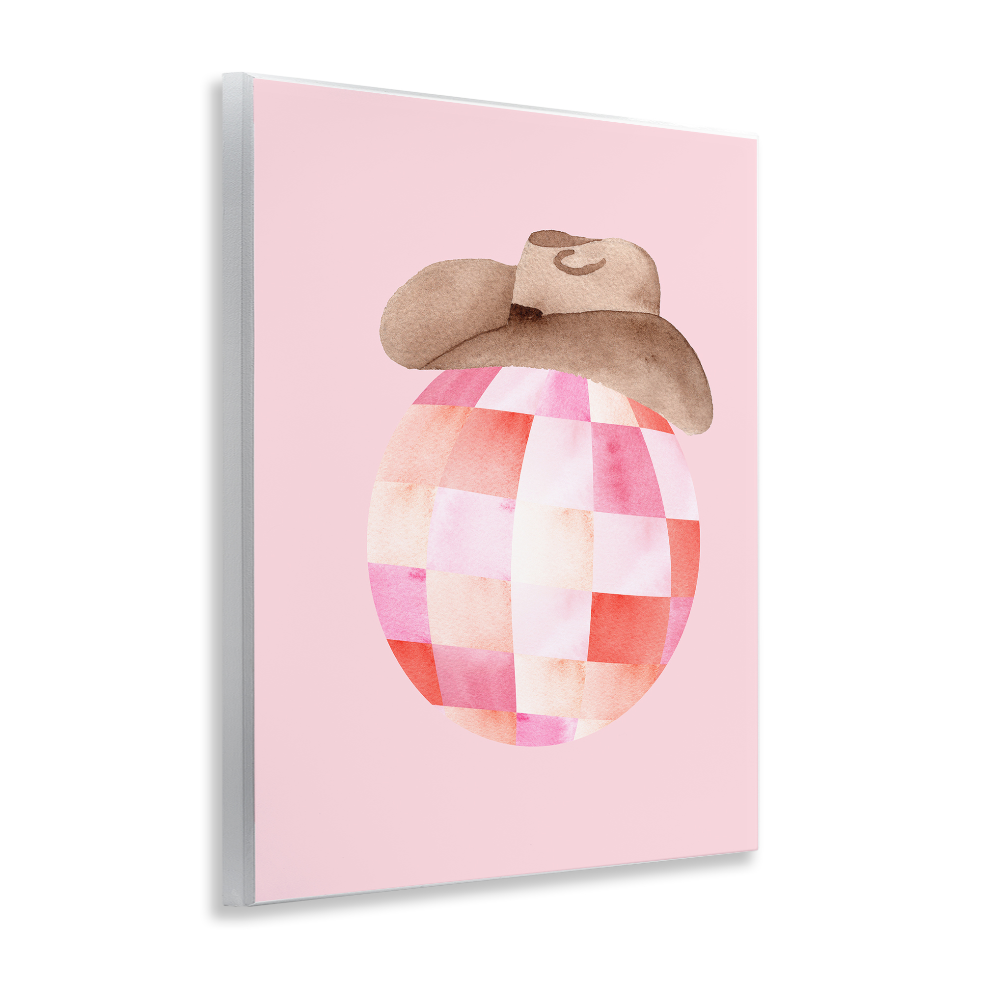Rosy Disco Cowgirl Hat Wall Plaque Art, design by Nina Jacobs