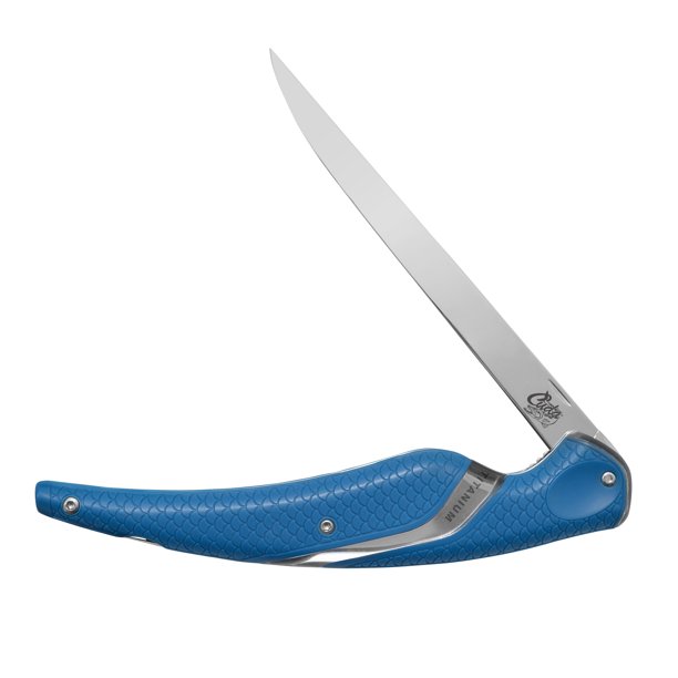 Cuda 6.5" Folding Fillet Knife, Titanium Bonded, Blue, for Fishing, 1