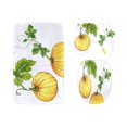 thumbnail image 1 of ABPHQTO Calabazas Velas Hojas Secas Otoño Otoño Juego de alfombras de baño de 3 piezas Alfombra de baño Alfombra de contorno y tapa de inodoro, 1 of 2