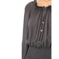 thumbnail image 2 of LoveShackFancy Women's Silk Smocked Maxi Dress M Charcoal, 2 of 3