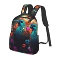 thumbnail image 2 of Daiia Colorful Flower Bird School Backpack for Men and Women Lightweight Backpack Durable Backpack Water-Resistant,Travel,Work Bag, 2 of 9