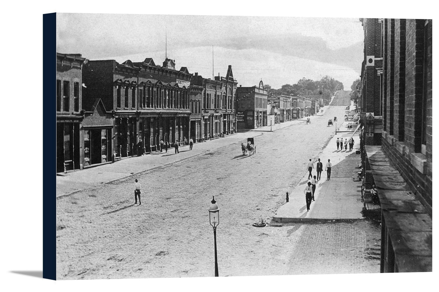 Plattsmouth, Nebraska - View of Main Street (18x10.75 Gallery Wrapped