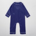 thumbnail image 4 of BOOMNY Baby Girl Boy Silk Pajamas Rompers Button Down Long Sleeve Satin Pj's Jumpsuit Toddler Cute Sleepwear 18-24 Months, 4 of 7