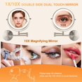 thumbnail image 3 of Rechargeable Wall Mounted Lighted Makeup Mirror DoubleSided /x Magnifying Mirror with Color Lights Vanity Mirror with DualTouch & Luminance Memory (Nickel), 3 of 7