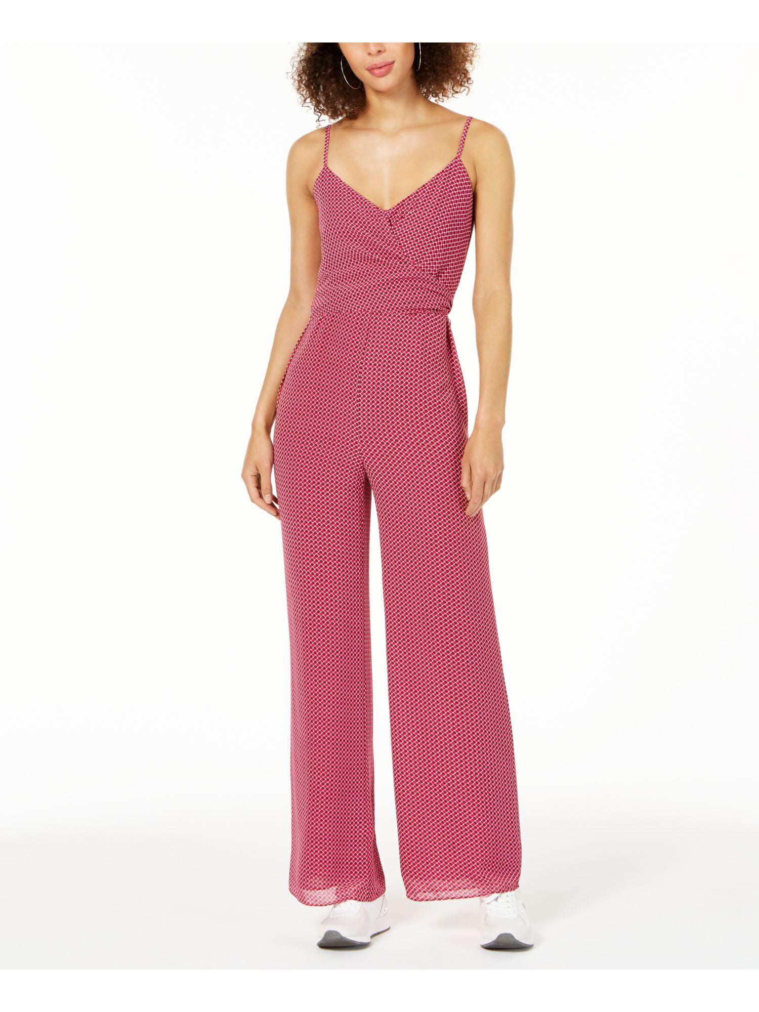 plukke pølse Indtægter Michael Kors - MICHAEL KORS Womens Pink Printed Spaghetti Strap V Neck  Jumpsuit Size 2XS - Walmart.com - Walmart.com