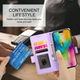 thumbnail image 4 of Dteck Wallet Case for Samsung Galaxy S24 FE 6.7" 2024, Premium PU Leather Folio Magnetic Closure Card Holder Kickstand Full Protection Phone Case Compatible with Samsung Galaxy S24 FE,Purple, 4 of 6