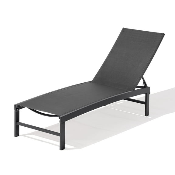 Pellebant Outdoor Chaise Lounge Chair – Foldable, 5-Position Adjustable Recliner for Patio, Beach, Pool & Yard (Black)