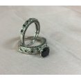 thumbnail image 2 of Diastar Jewels Round Cut Black CZ Solitaire Engagement Ring Set 14K White Gold Plated, 2 of 4