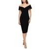 XSCAPE Women's Off the Shoulder Sheath Dress Black Size 12
