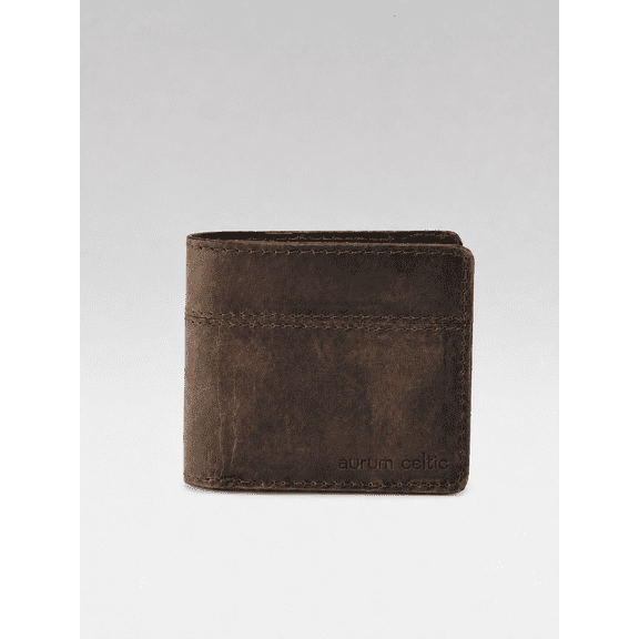 Vintage Brown Genuine Leather Bi-Fold Wallet with Coin Pocket | RFID Blocking