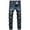 W-Blue#mens y2k hip hop denim pants, variant on Vintage Ripped Frayed Skinny Jeans Stretchy Distressed Straight Leg Jeans,Young Mens Casual Going Out Streetwear