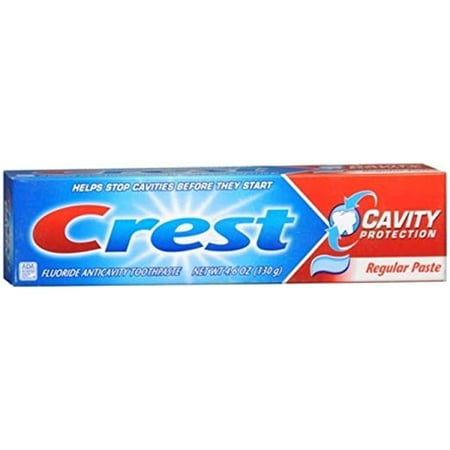 Crest Toothpaste, Cavity Protection Regular Paste, 4.6 oz. (Pack of 2)