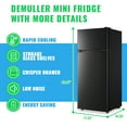 thumbnail image 2 of DEMULLER 4.5 Cu.ft Small Refrigerator Mini Fridge with Double Door 3 Removable Glass Shelves Black, 2 of 8