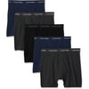 Calvin Klein Mens Cotton Classics 5-Pack Boxer Brief Large Black/Charcoal Heather/Blue Shadow 5 Pack