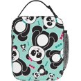thumbnail image 3 of Insulated Lunch Bags Leakproof Lunch Tote Soft Panda Bears Lunch Tote Bag Suitable For Travel, Picnic, Office, Shopping, 3 of 6