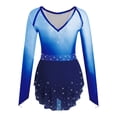 thumbnail image 4 of Manyakai Women's Sparkly Rhinestone Figure Skating Dance Dress Rhinestones Gymnastics Leotard Navy Blue S, 4 of 5