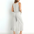 thumbnail image 4 of Cotton Linen Two Piece Sets for Women 2025 Wide Leg Two Piece Pants Set Casual Tank Tops Two Piece Outfits Summer Lounge Set, Limited Time Offer, 4 of 6
