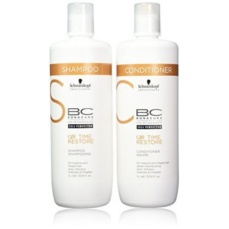 Schwarzkopf BC Time Restore Shampoo and Conditioner Liter Duo, 33.81 Ounce