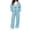 Light Blue, variant on Szluipve 2 Piece Sets for Women Full Zip‑Up Hoodie 2 Piece Tracksuit Set Drawstring Zip Hooded Jacket & Elastic Waist Wide Leg Pants Casual Loungewear Outfit with Side Pockets White L
