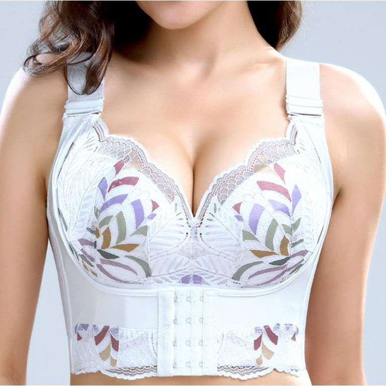 Mrat Clearance Yoga Bras for Women Clearance Women's Thin Plus Size No  Sponge Side Collection Breathable Auxiliary Breast Gathered No Wire Bra  Underoutfit Comfort Shaping Bra L_3 White 90E 