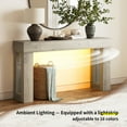 thumbnail image 6 of Techmilly 63" Modern Console Table with LED Light Strip,Gray Finish Narrow Entryway Sofa Table for Living Room Hallway, 6 of 9