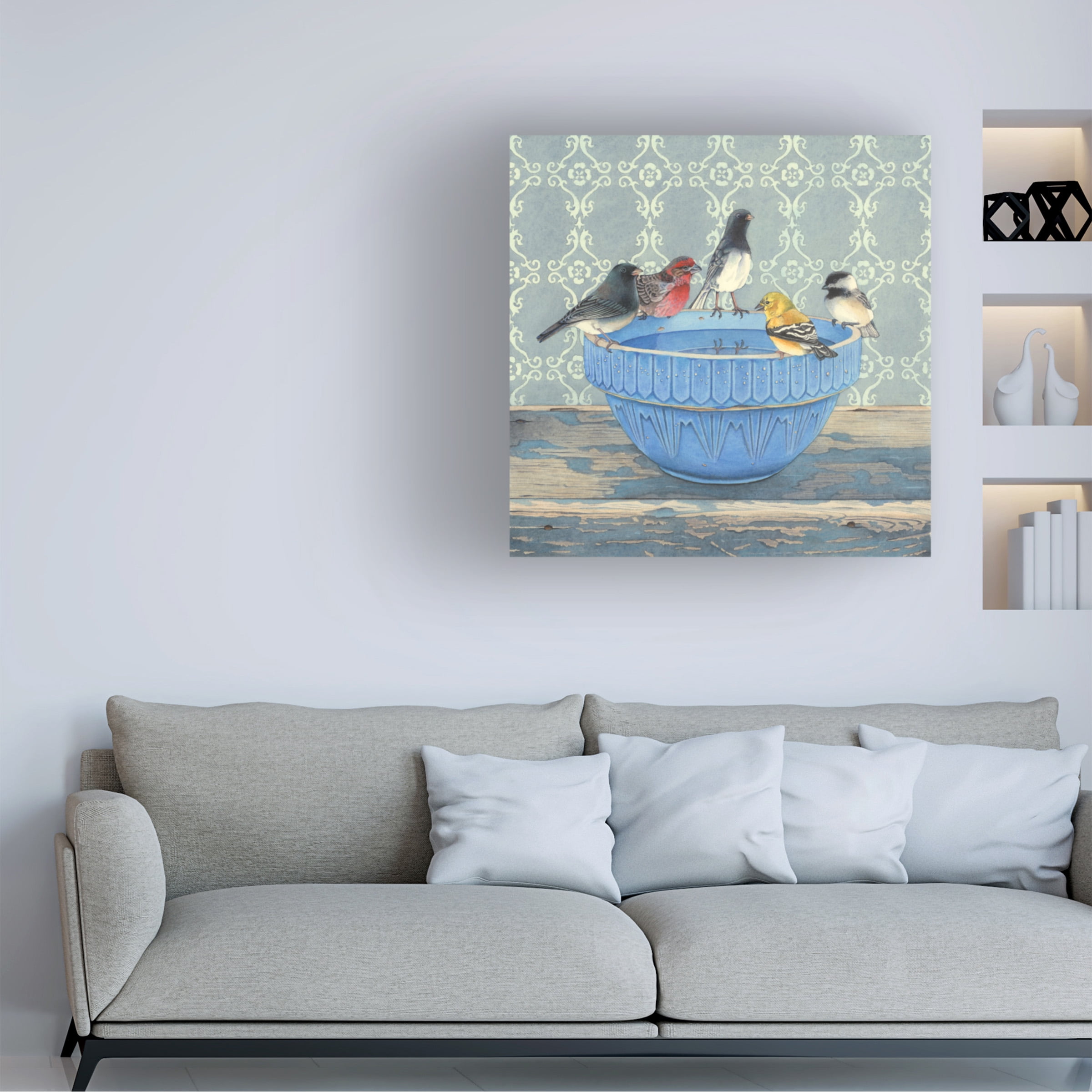 Canvas Wall Art - Marvindale 'Gathering at the Blue Bowl' Wall Art for Living Room, Bedroom, or Office DÃ©cor by Trademark Fine Art - 24 x 24 Inches