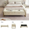 thumbnail image 5 of Aemeios 67" PU Storage Bench for Bedroom End of Bed with Double Lids Storage and Gold Legs, Beige, 5 of 9