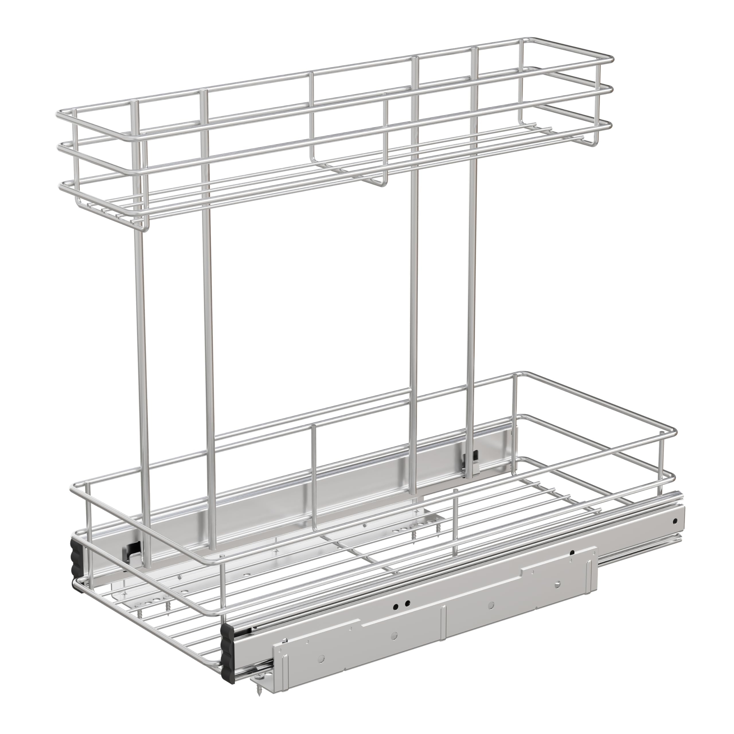 STORKING 2 Tier Under Sink Pull Out Cabinet Organizer Slide Wire Shelf Basket for Kitchen Base Cabinets 9" W 18.5" D 16" H