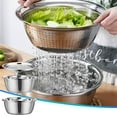 thumbnail image 3 of Clearance!XEOVHV Multifunctional Stainless Steel Basin,2024 New Colander Strainer Set,3 In 1 Graters Cheese Grater Salad Maker Bowl Drain Basin,Rice Rinser Food Graters with Container for Kitchen(11in, 3 of 9