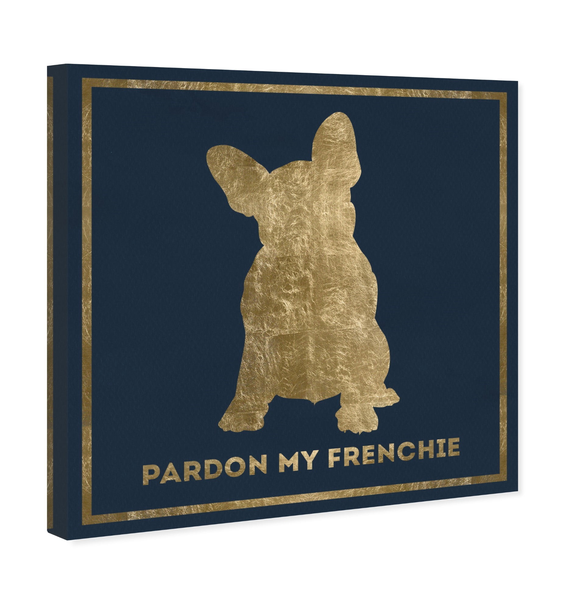Runway Avenue Typography and Quotes Wall Art Canvas Prints 'Frenchie' Fashion Quotes and Sayings - Gold, Black